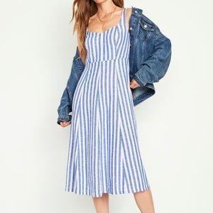 Blue and white stripe dress